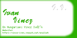 ivan vincz business card